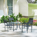 4 Piece Rattan Dining Chairs – Stackable Outdoor Garden Chairs
