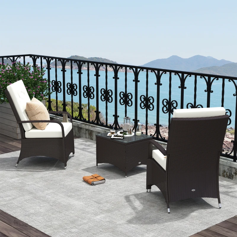 3 Pieces Rattan Bistro Set