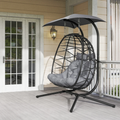 Two-Seater Rattan Egg Chair - Black