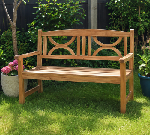 2-Seater Wooden Garden Bench Outdoor Patio Loveseat for Yard, Lawn, Porch, Natural