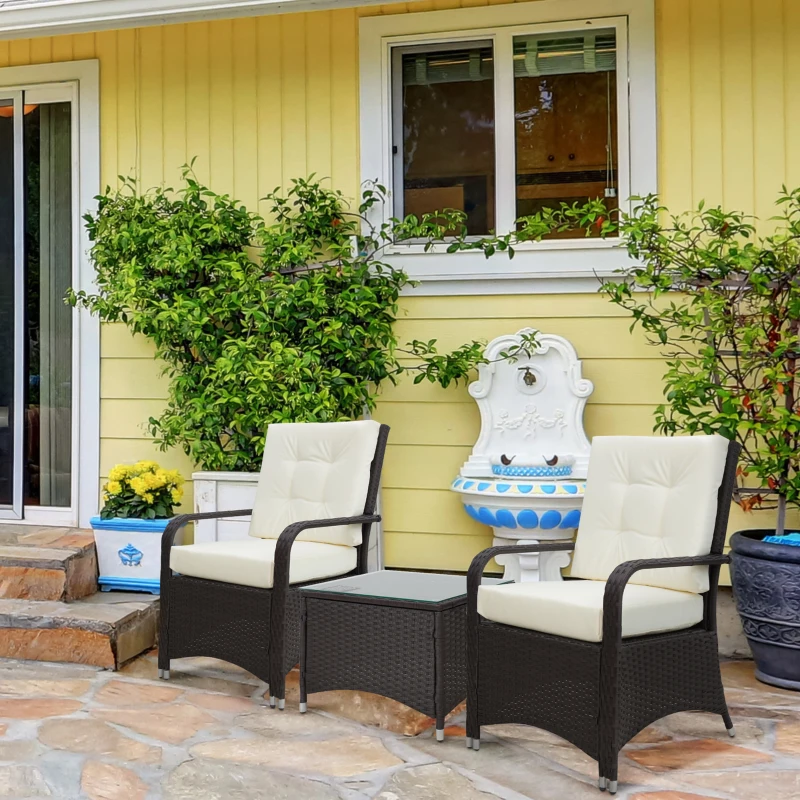 3 Pieces Rattan Bistro Set